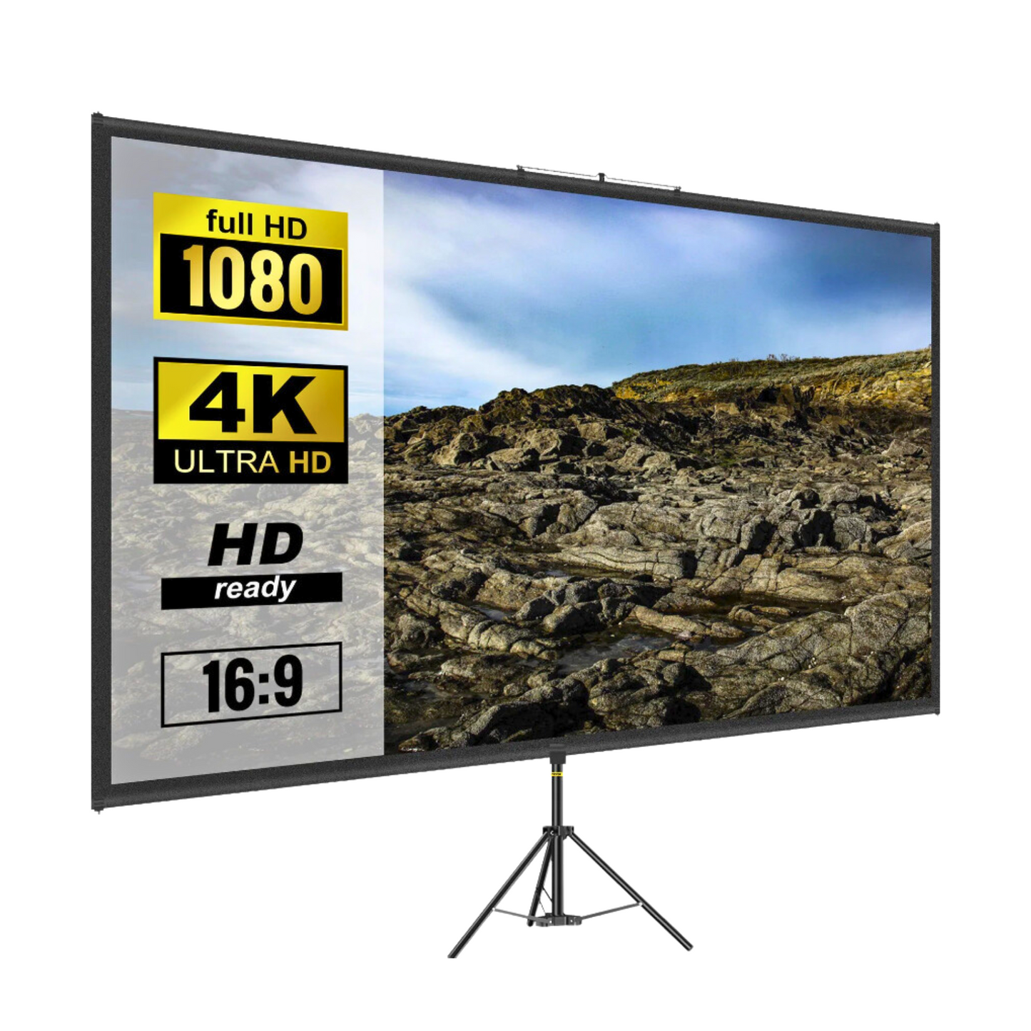 100in Tripod Projector Screen 16:9 4K HD