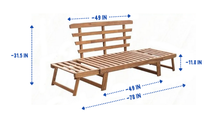 Convertible Outdoor Acacia Wood Couch