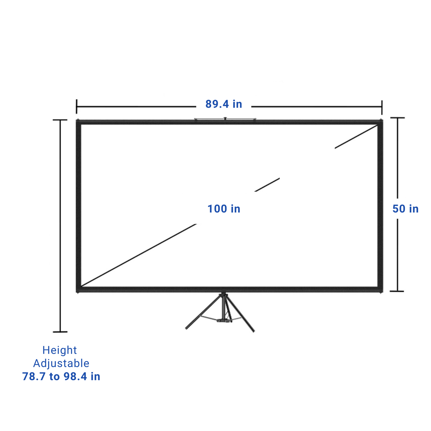 100in Tripod Projector Screen 16:9 4K HD