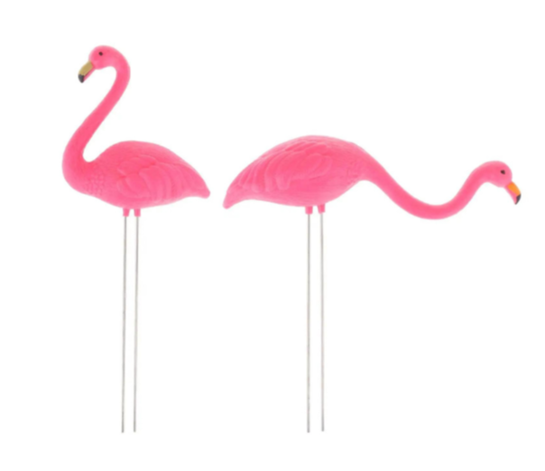 Pink Flamingo Planter Figurine