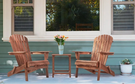 Wooden Folding Adirondack Chair (Set of 2)