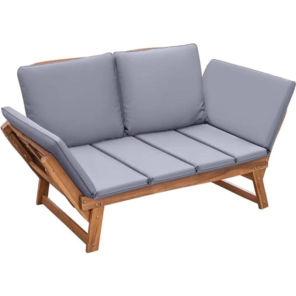 Convertible Outdoor Acacia Wood Couch